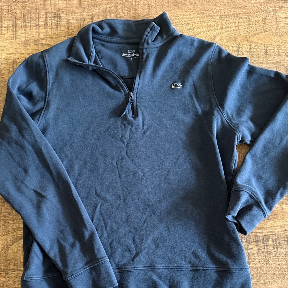 Vineyard Vines Boys (large) Navy Quarter-Zip Sweater